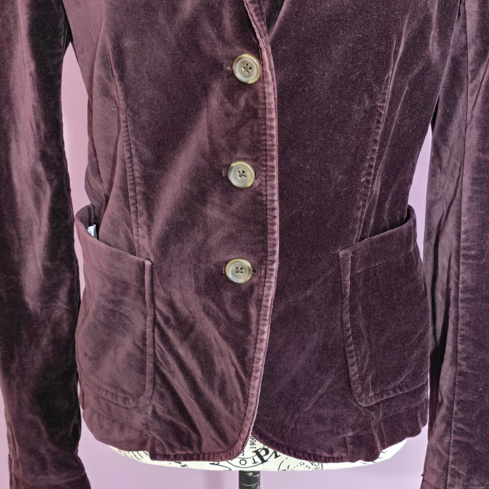 J. Crew Purple Burgundy Velvet Blazer Y2K Goth 4 - Picture 11 of 15